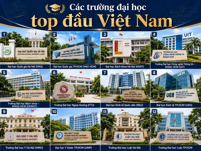 Các trường đại học top đầu Việt Nam trong kỳ tuyển sinh 2026